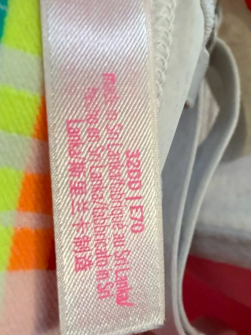 Victoria’s Secret PINK T-Shirt Bra 36C Rainbow Logo Band Lightly Lined